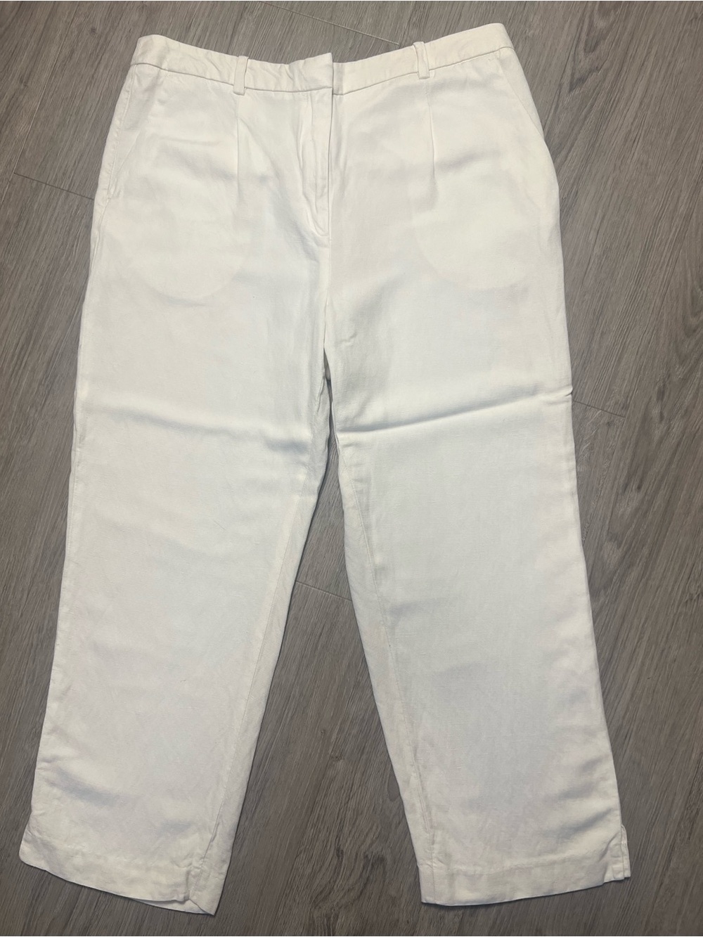 H&M Off White Linen Blend Cropped Trousers | Coastal Quiet Luxury